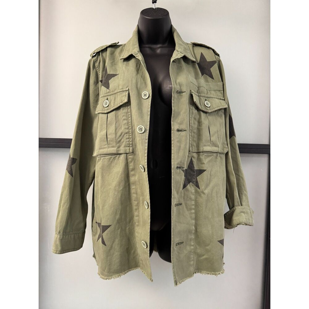 Pistola Star Print Military-Style Jacket — M